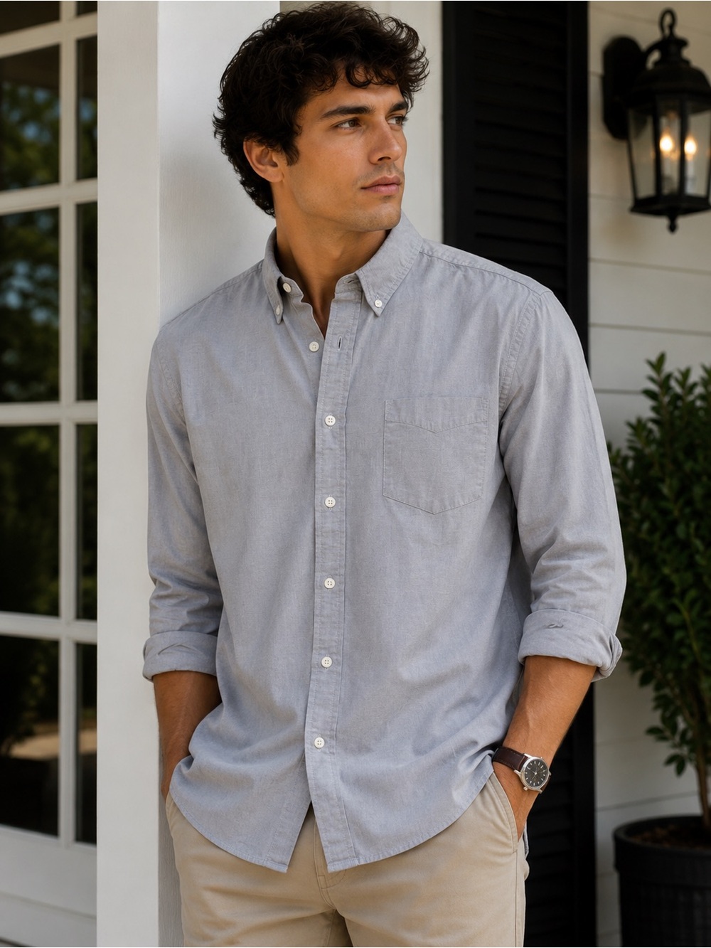 Croft & Barrow Men's Stretch Button Down Long Sleeve Shirt Size Large